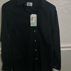 NWT juniors 14/16 black collar shirt